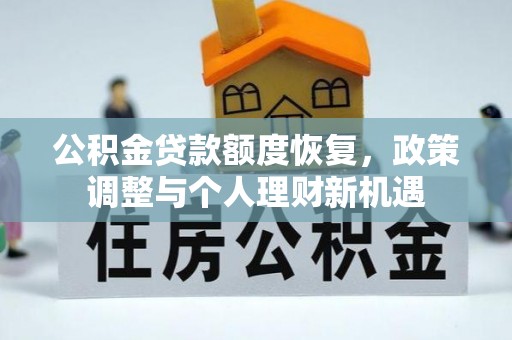 延平公积金贷款额度恢复，政策调整与个人理财新机遇