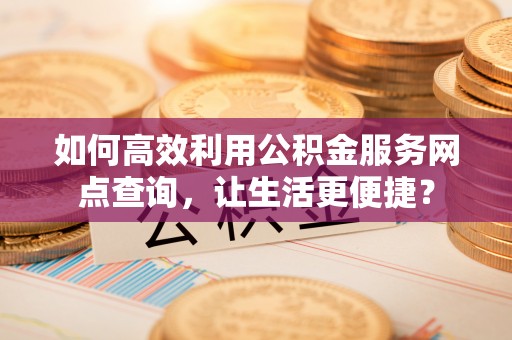 延平如何高效利用公积金服务网点查询，让生活更便捷？