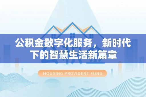 延平公积金数字化服务，新时代下的智慧生活新篇章