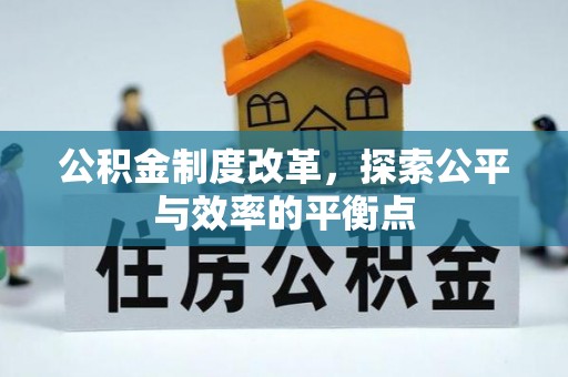 延平公积金制度改革，探索公平与效率的平衡点