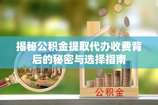 延平揭秘公积金提取代办收费背后的秘密与选择指南