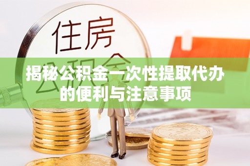 延平揭秘公积金一次性提取代办的便利与注意事项
