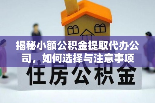 延平揭秘小额公积金提取代办公司，如何选择与注意事项