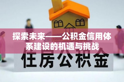 延平探索未来——公积金信用体系建设的机遇与挑战