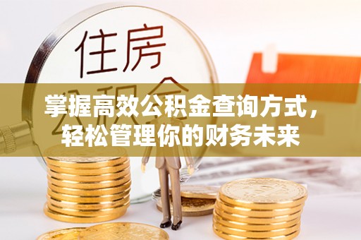 延平掌握高效公积金查询方式，轻松管理你的财务未来