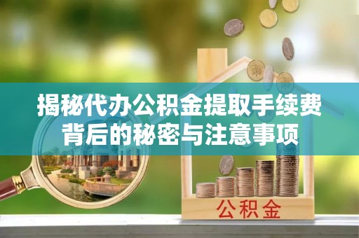 延平揭秘代办公积金提取手续费背后的秘密与注意事项