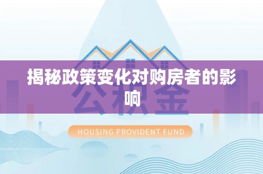 延平揭秘政策变化对购房者的影响